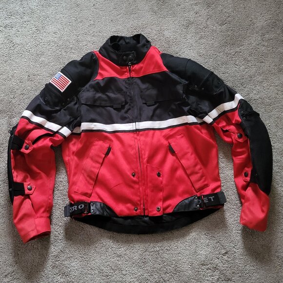 Joe Rocket Ballistic Series Black And Red Racing Motorcycle Padded